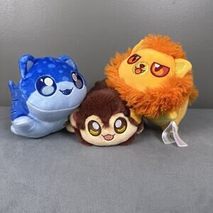 Aphmau Lot of 3 Stuffies Stuffed Animals Cat Kitties Lion Monkey Shark MeeMeows